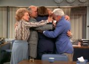 the cast of the mary tyler moore show hugging in the final episode