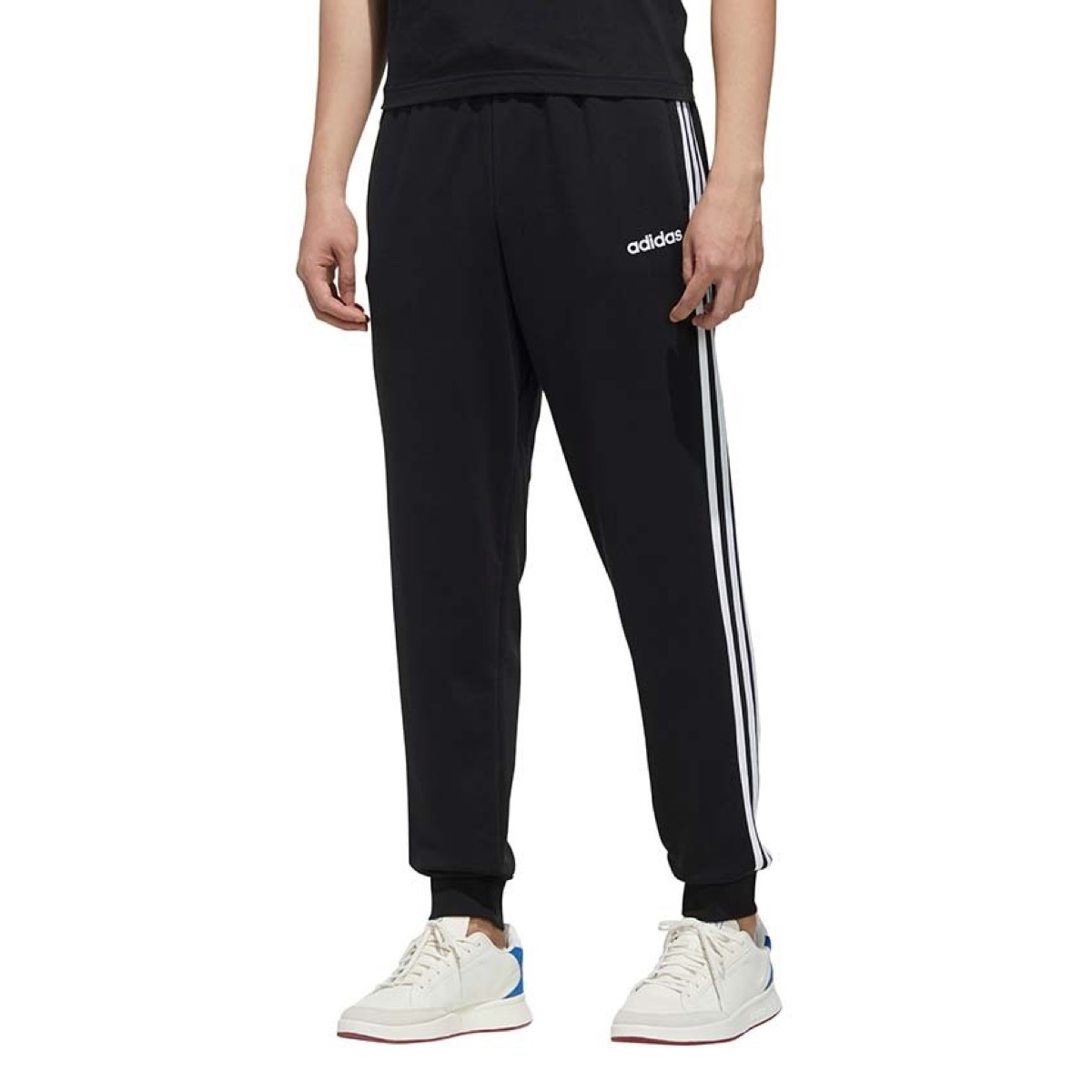 Man wearing tapered athletic pants
