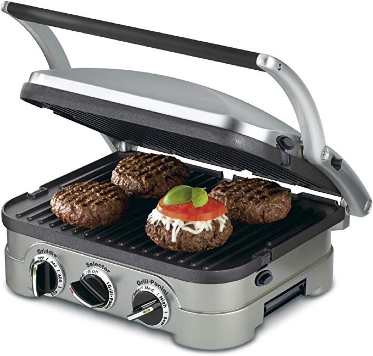 Griddle cooking burgers