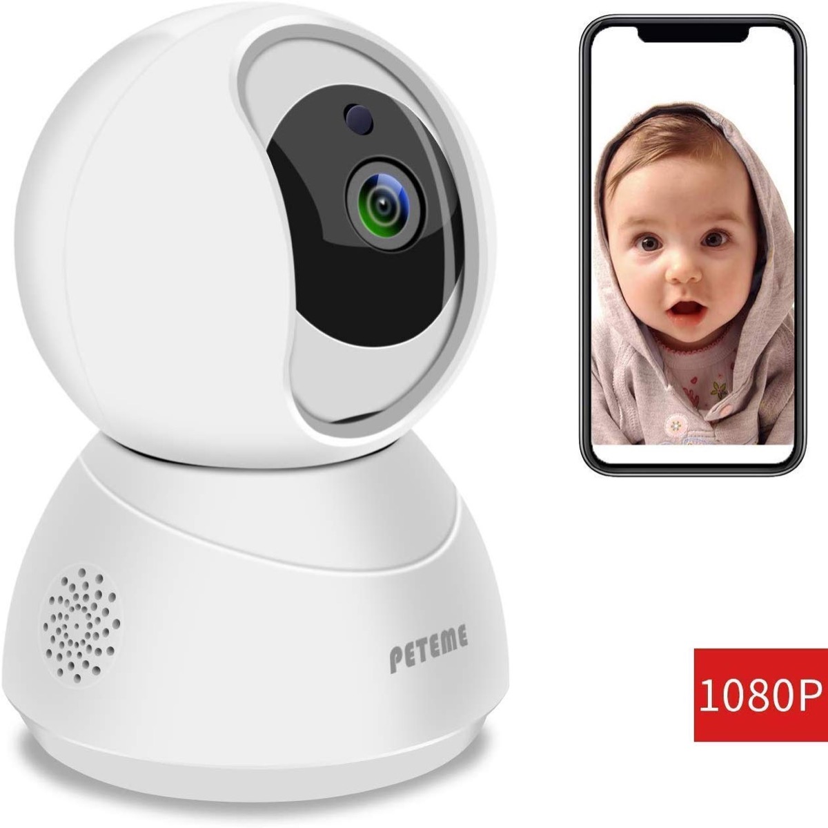 Baby monitor camera and cell phone with baby image