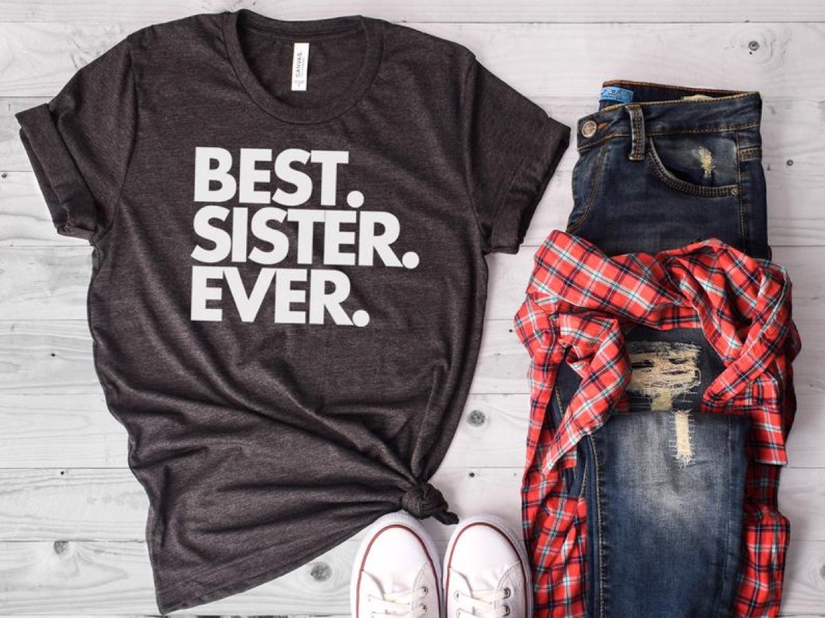 Best sister t-shirt with sample outfit sibling gift