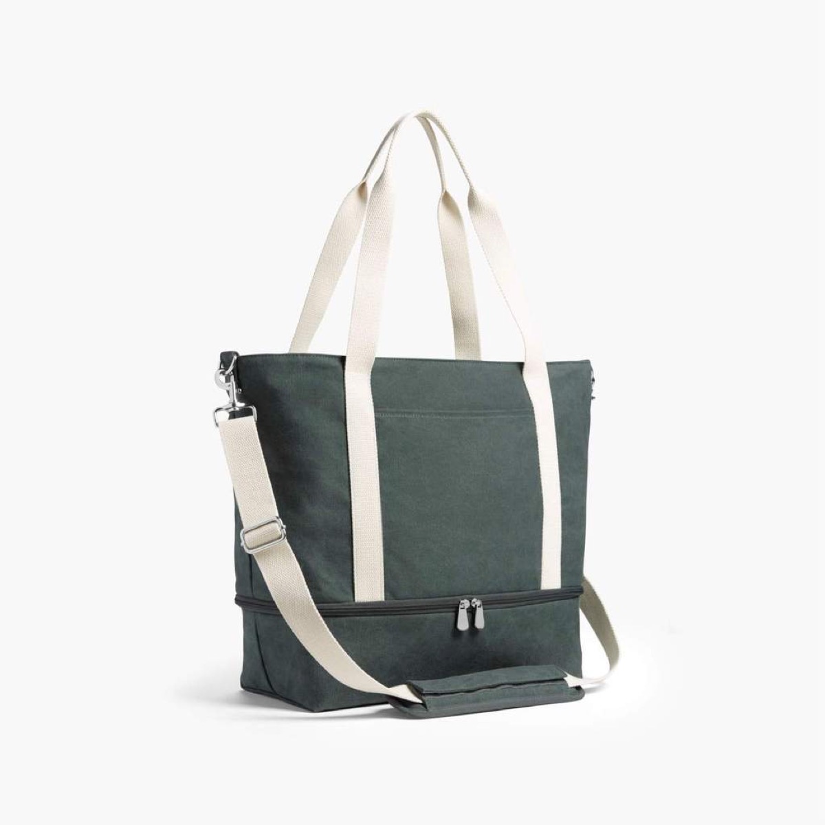 Green Catalina shoulder bag with white straps