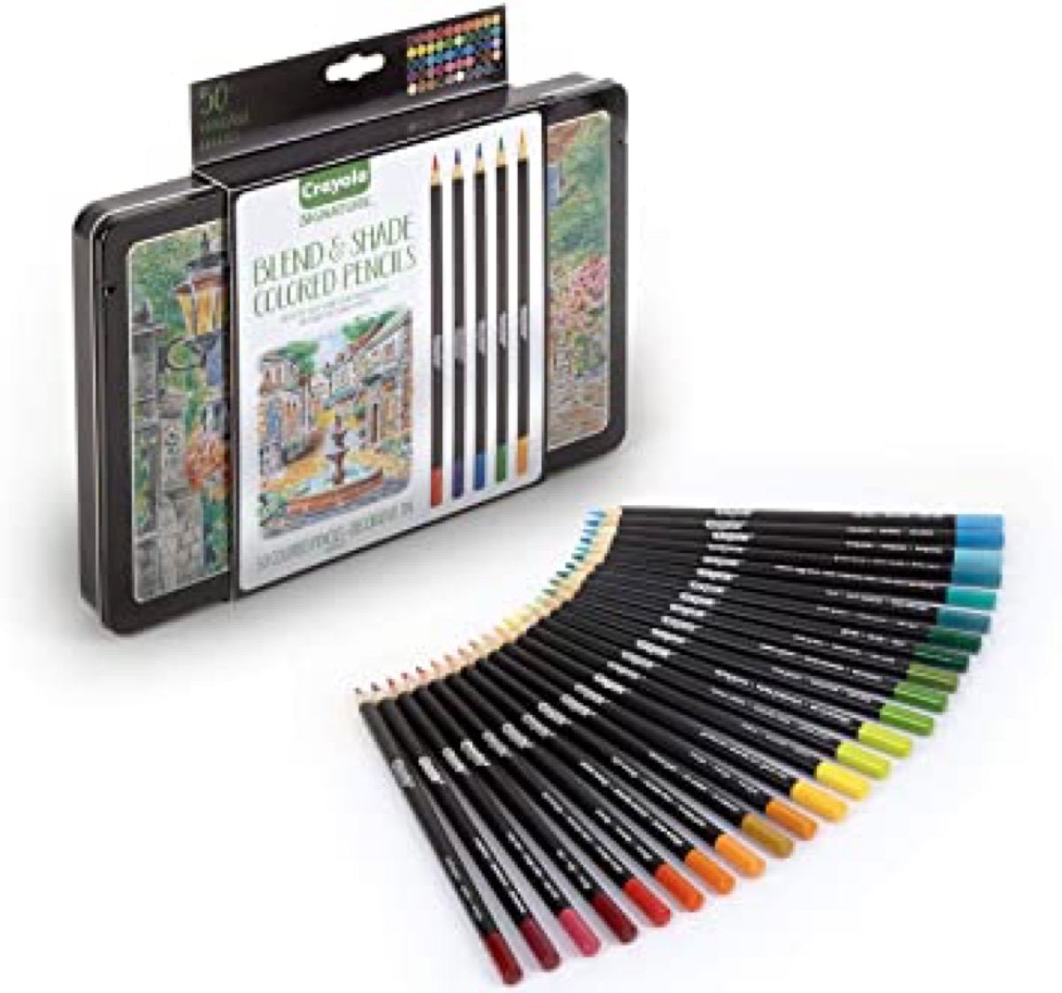 Colored pencil set and displayed pencils on sale