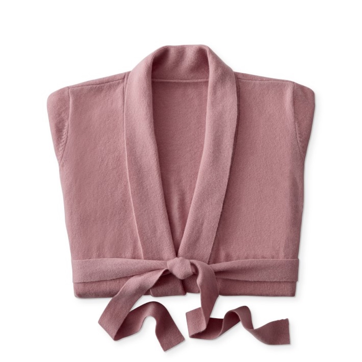 Folded cashmere robe in blush