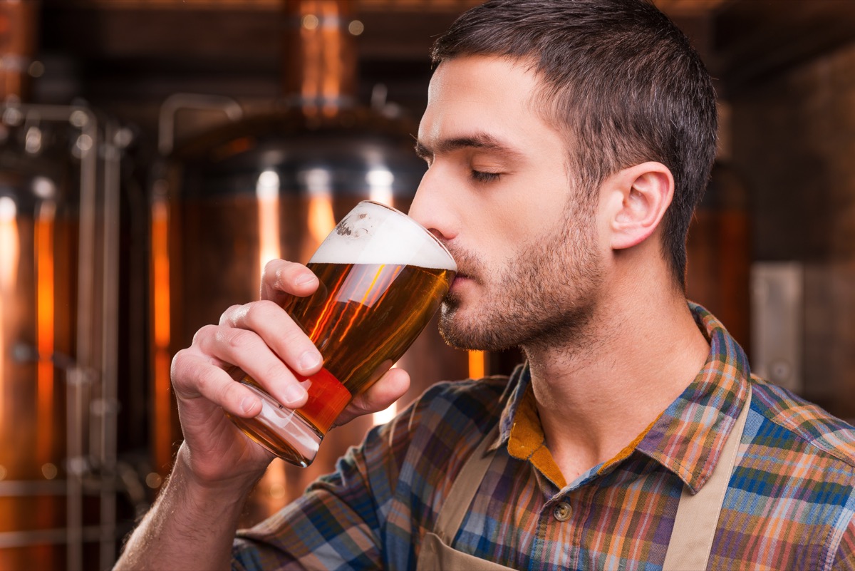 Man drinking a beer