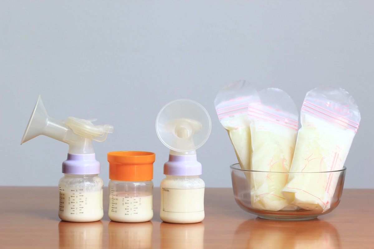 breast milk with different containers