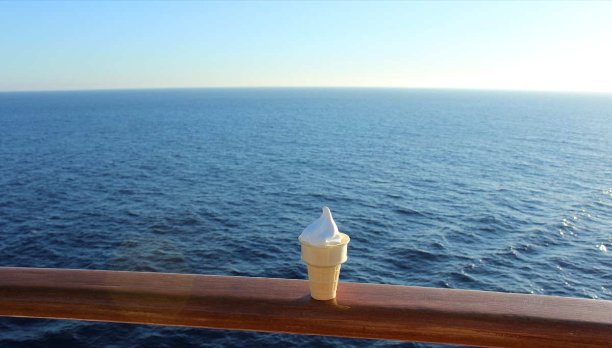 vanilla soft serve on cruise railing