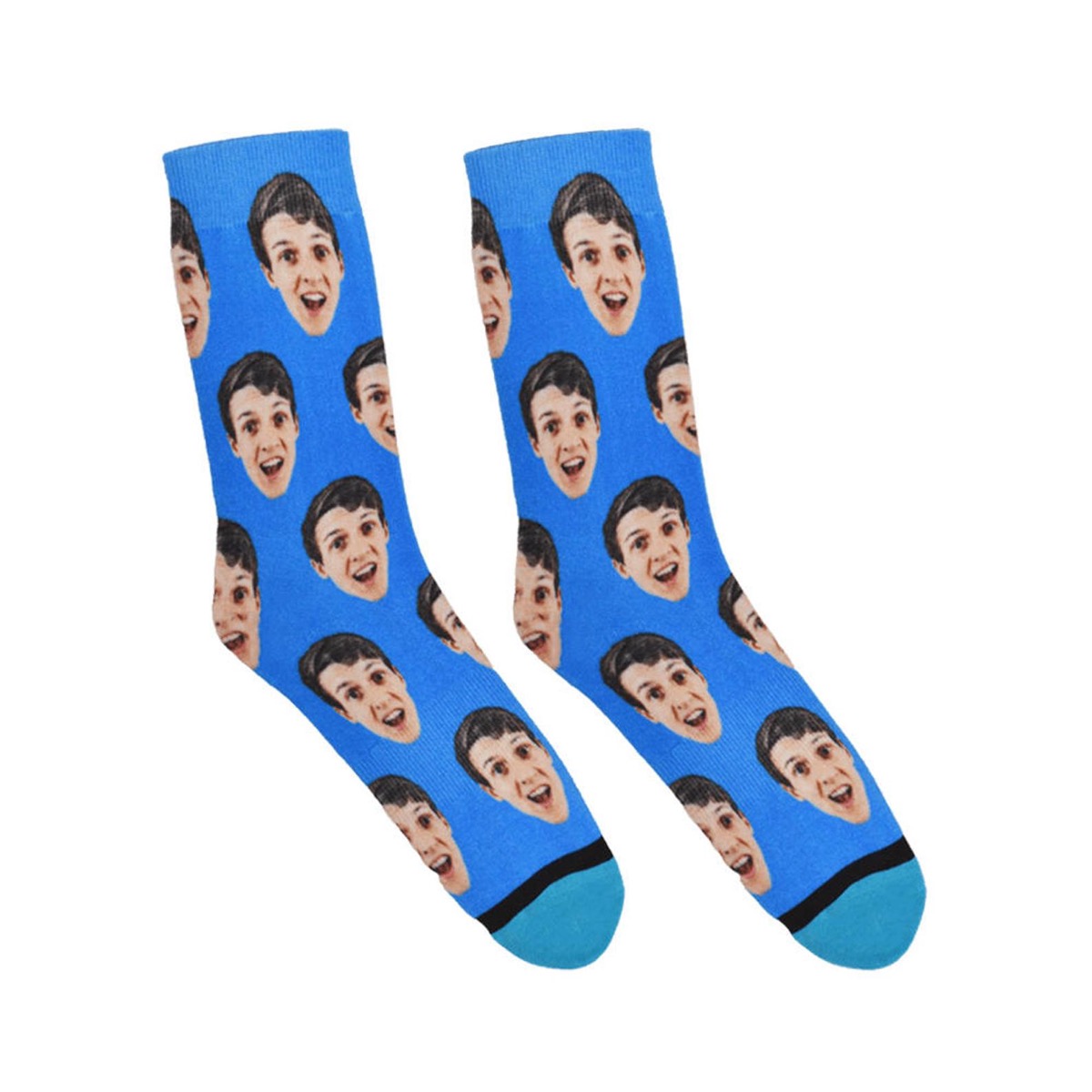 socks with man's face on them
