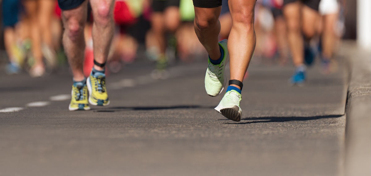 People running in a marathon
