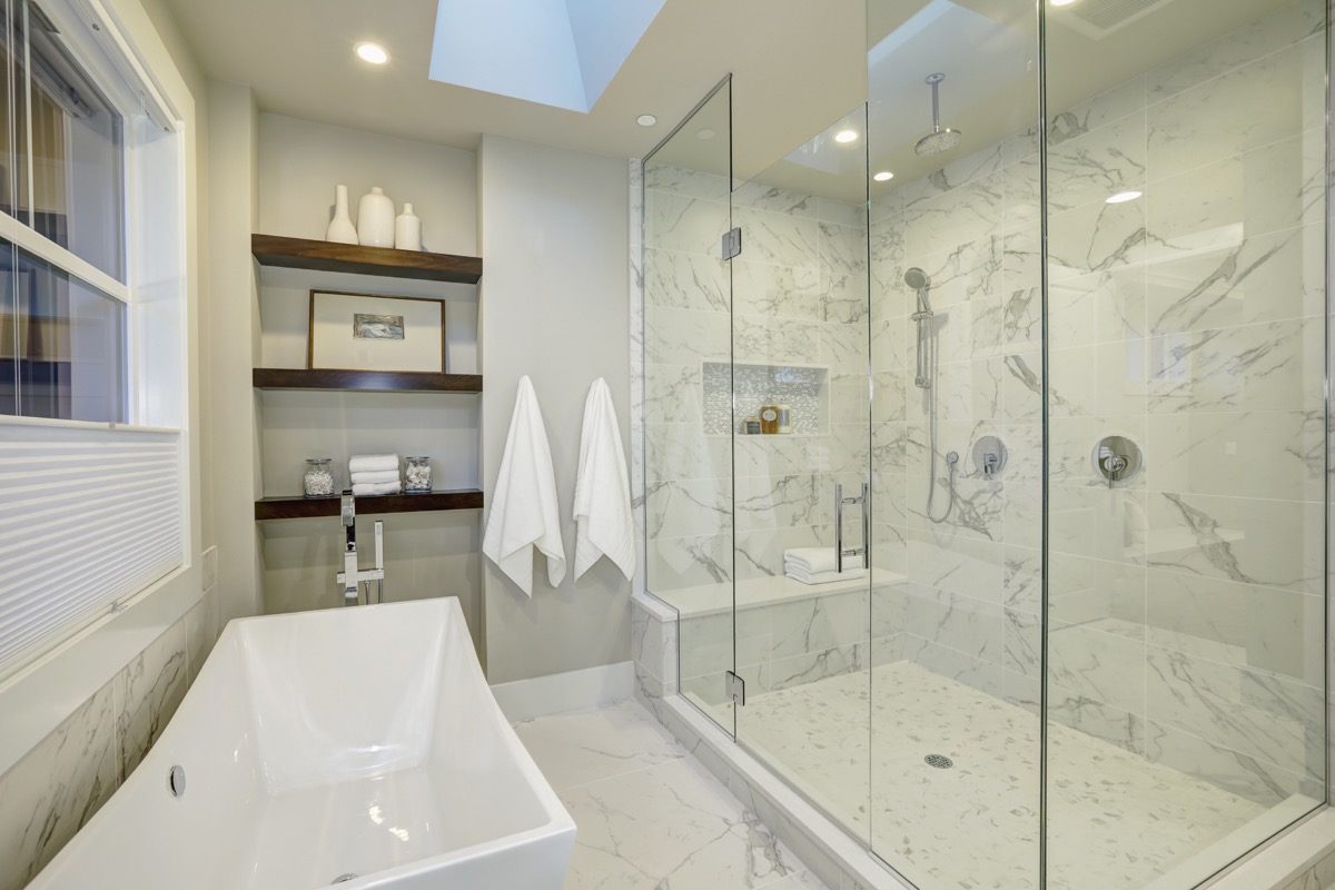 Marble shower bathtub bathroom