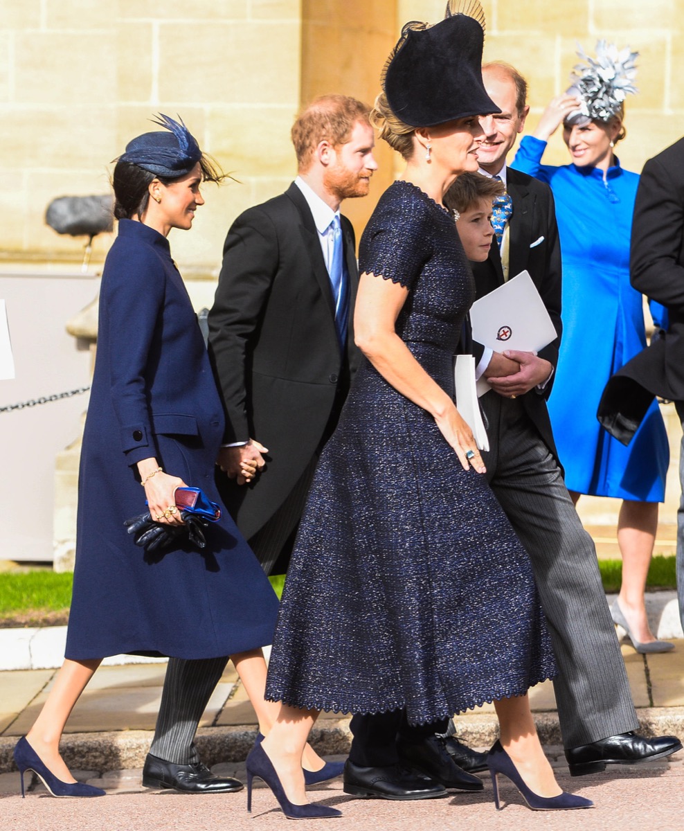 Meghan Markle and Prince Harry at the wedding of Princess Eugenie of York and Jack Brooksbank in Windsor 