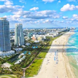 Beach and city of Miami