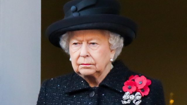 Queen Elizabeth II attends the annual Remembrance Sunday memorial at The Cenotaph, in Whitehall, London in Nov. 2019