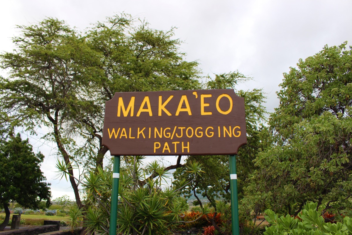 hawaii walking sign with Hawaiian language on it