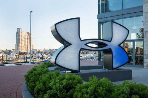 under armour logo in front of headquarters