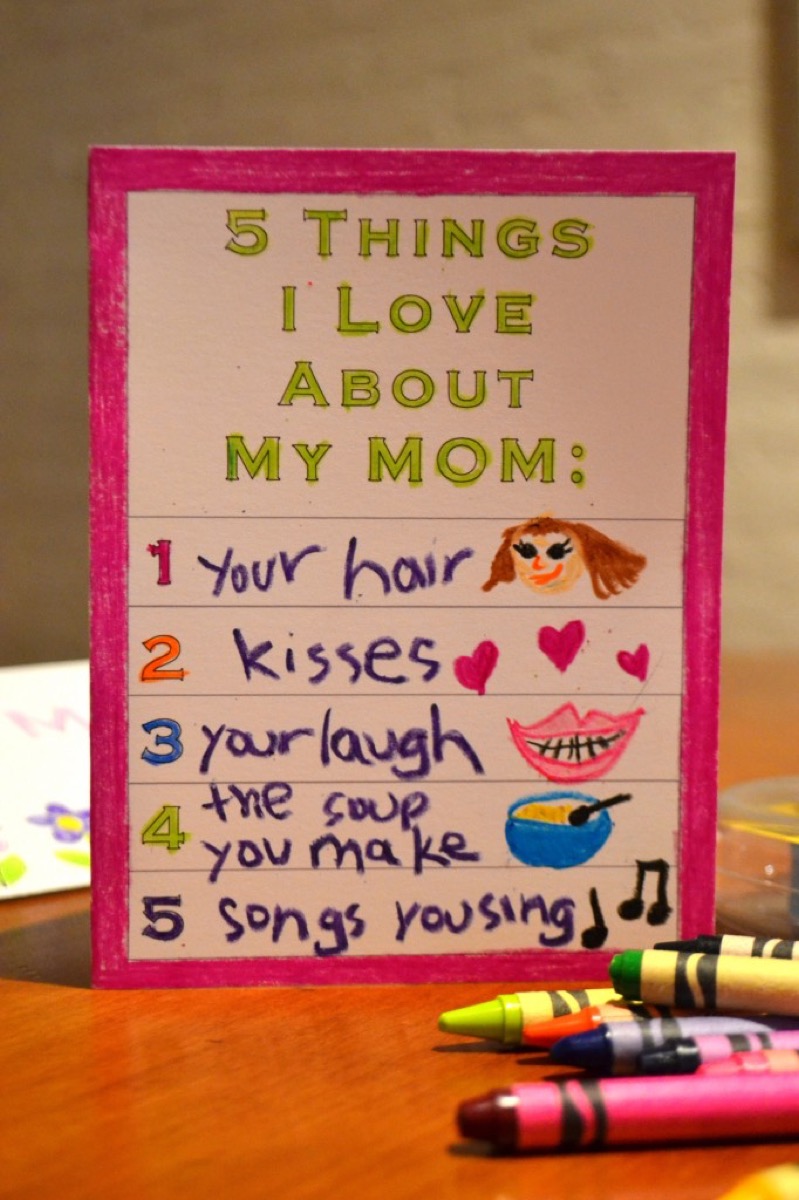 Things I Love About My Mom Card