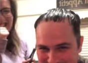 josh bringedahl gets bad haircut from wife in quarantine