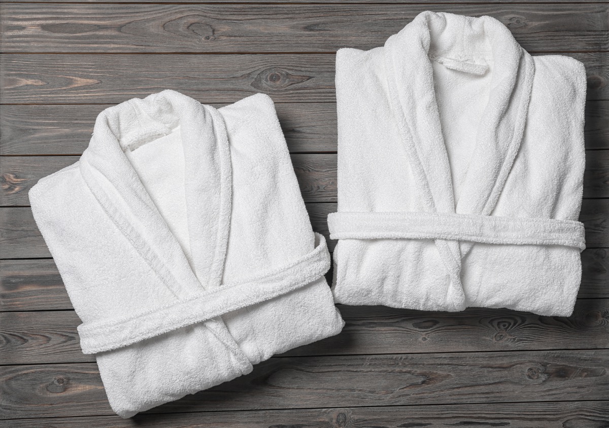 a pair of bathrobes