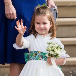 Princess Charlotte at the wedding of Princess Eugenie of York and Jack Brooksbank in Windsor