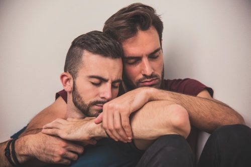 Codependent couple in an embrace