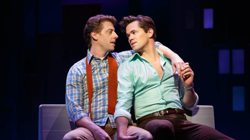 christian borle and andrew rannells in falsettos