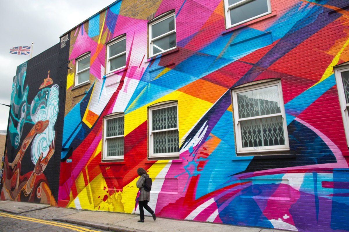 Mural on Chance Street in Shoreditch, East End London