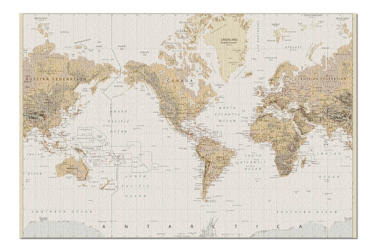 vintage world map puzzle