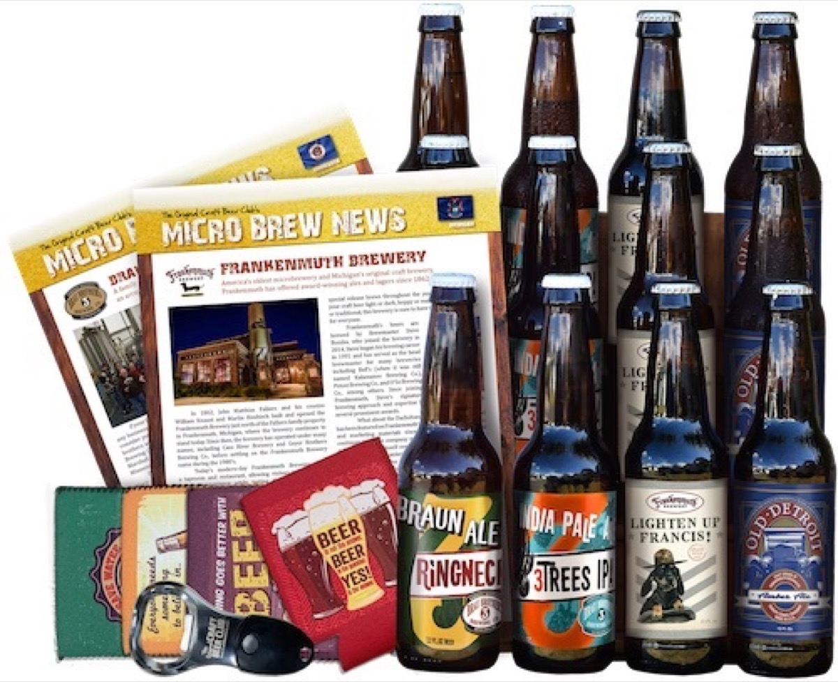 Beer bottles with info packets