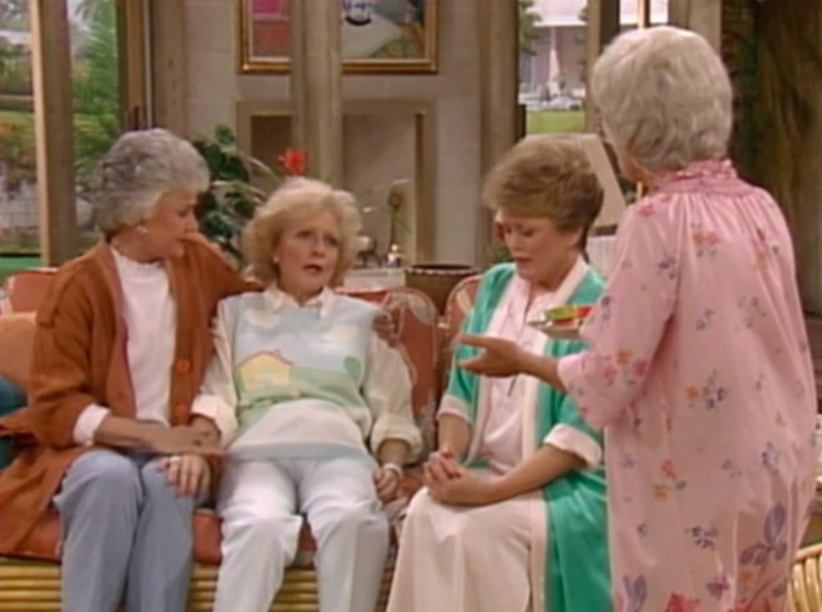 Bea Arthur, Betty White, Rue McClanahan, and Estelle Getty in The Golden Girls
