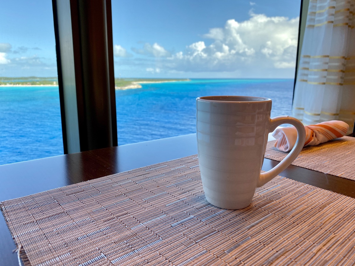 Mug on table on cruise