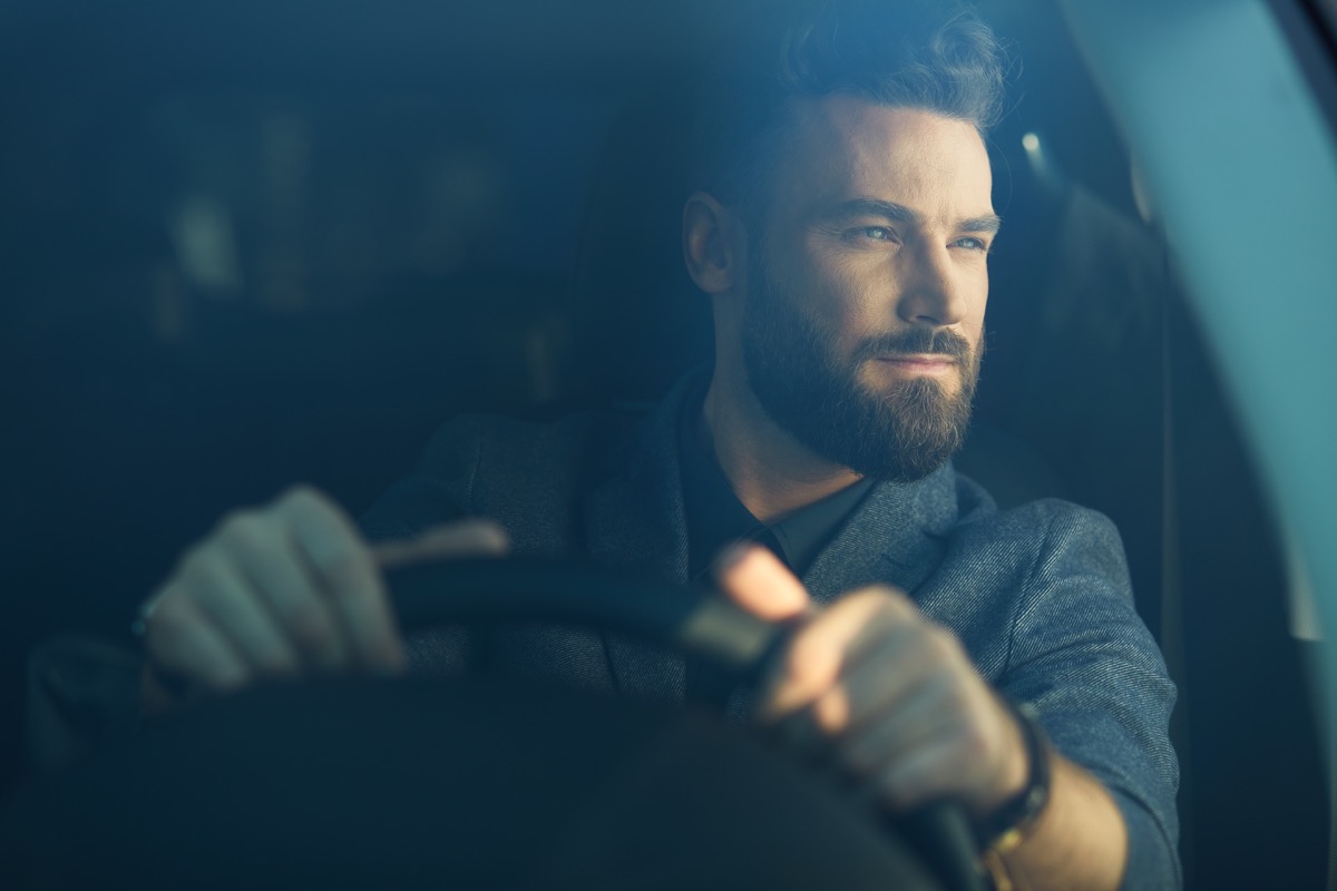 Man paying attention while driving