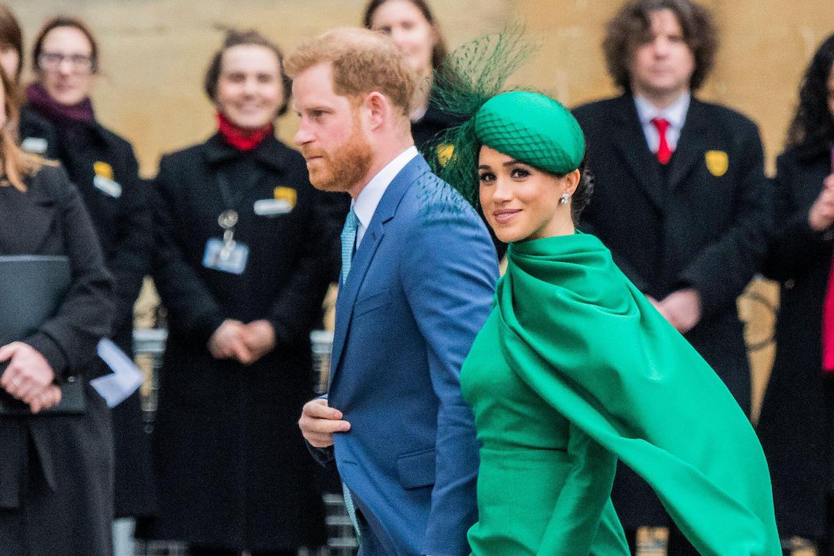 The Duke and Duchess of Sussex arrive for their last official engagement, a service to commemorate the Commonwealth is attended by the Royal Family and representatives of Commonwealth countries, at Westminster Abbey in Mar. 2020.