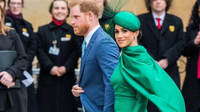 The Duke and Duchess of Sussex arrive for their last official engagement, a service to commemorate the Commonwealth is attended by the Royal Family and representatives of Commonwealth countries, at Westminster Abbey in Mar. 2020.