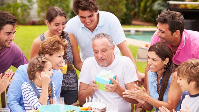 Family celebrating birthday party
