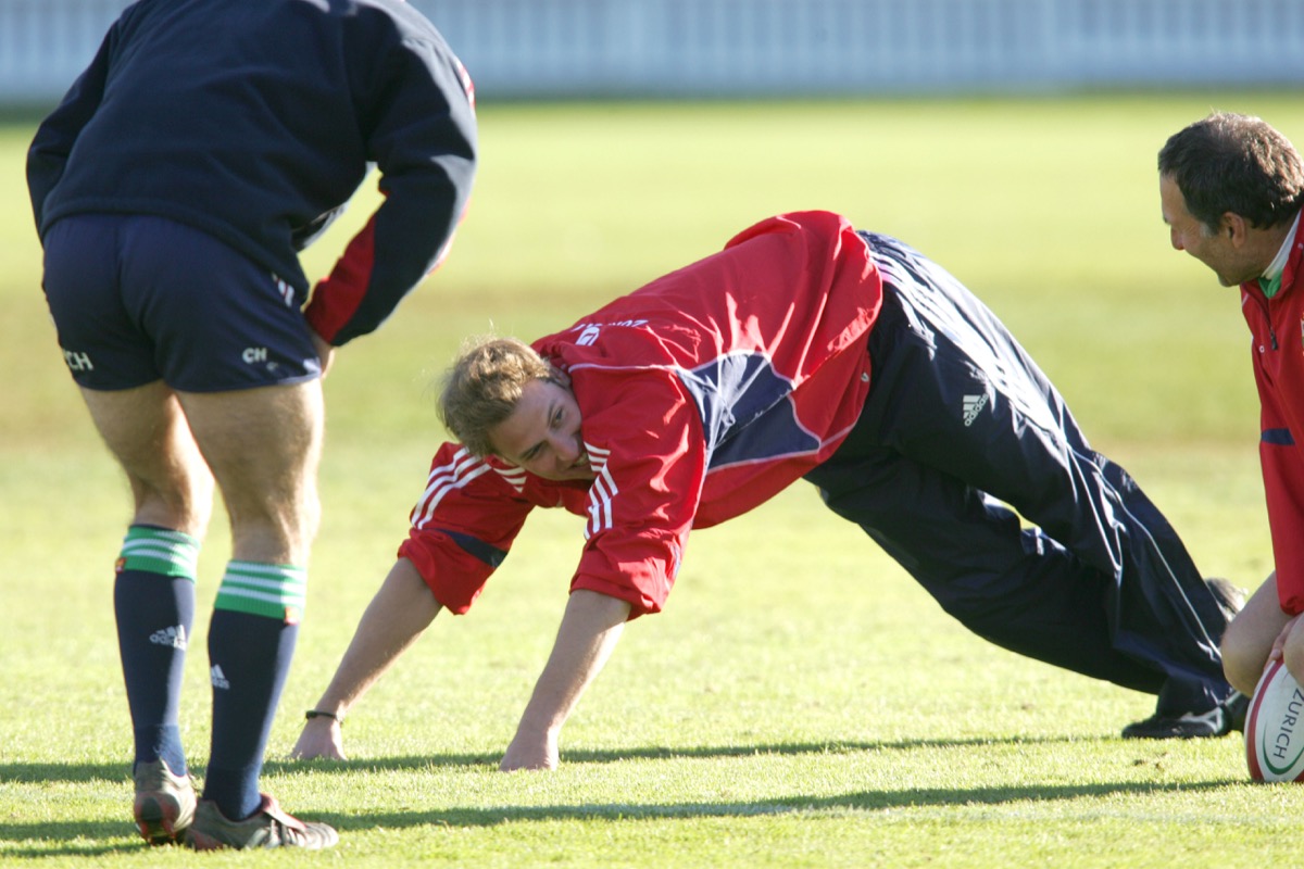 HRH Prince William future king of England joins the The British Irish Lions Rugby Union Team for practice