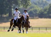 The Duke of Cambridge (left) and the Duke of Sussex playing polo at Coworth Park, Ascot.