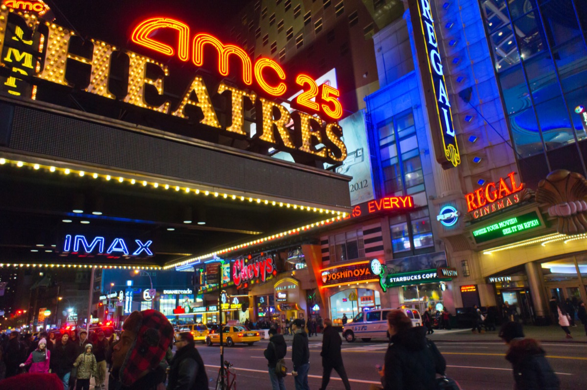 AMC Theatres marquee in Times Square