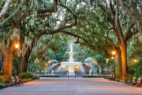 Famous fountain in Savannah GA
