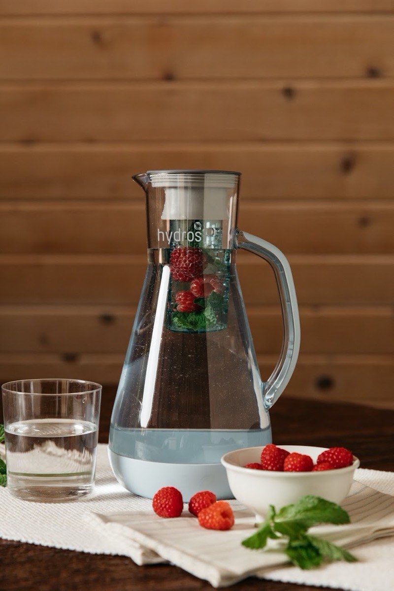 hydros pitcher with raspberries