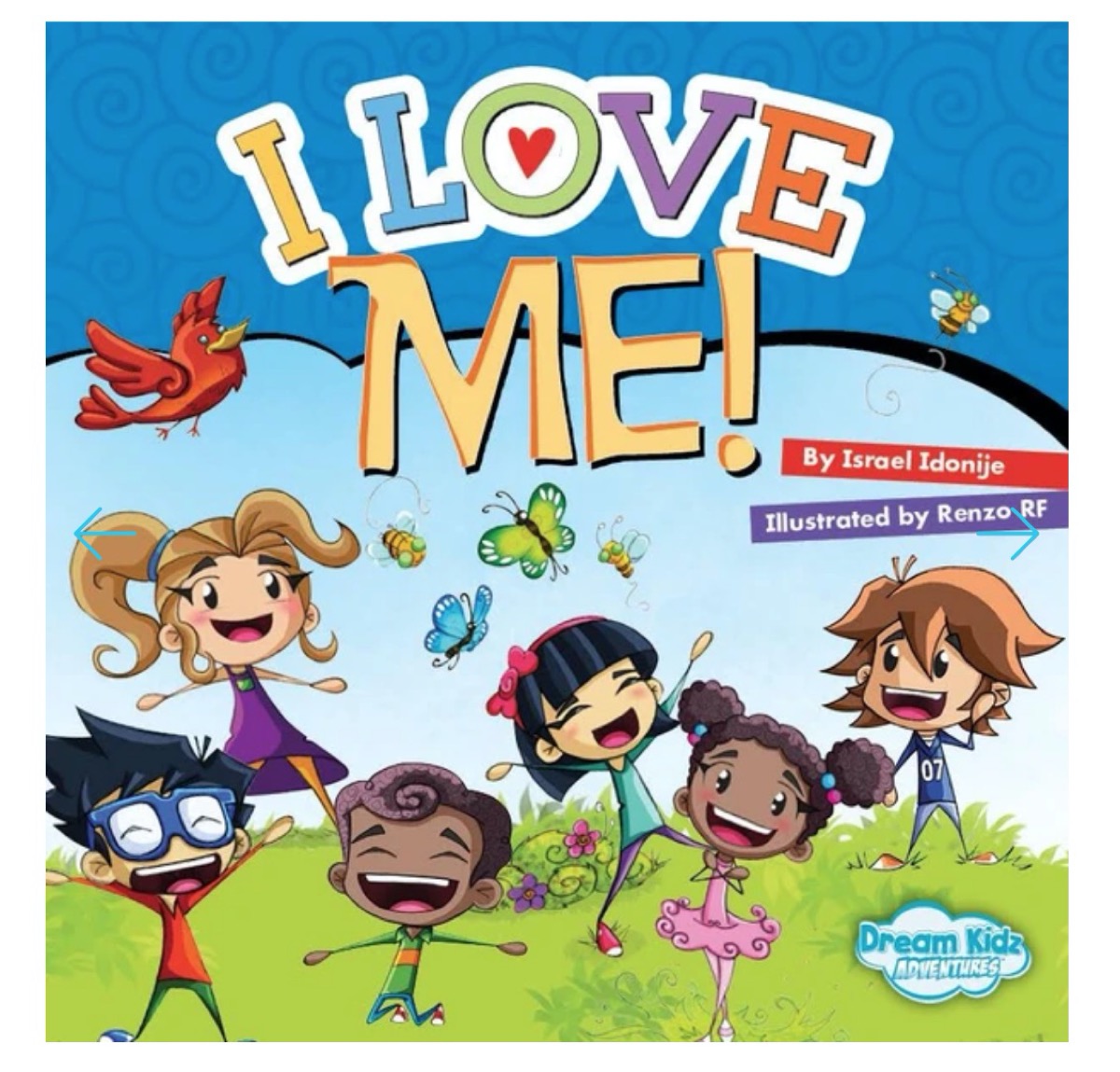 book with "i love me" and multi racial children on the cover
