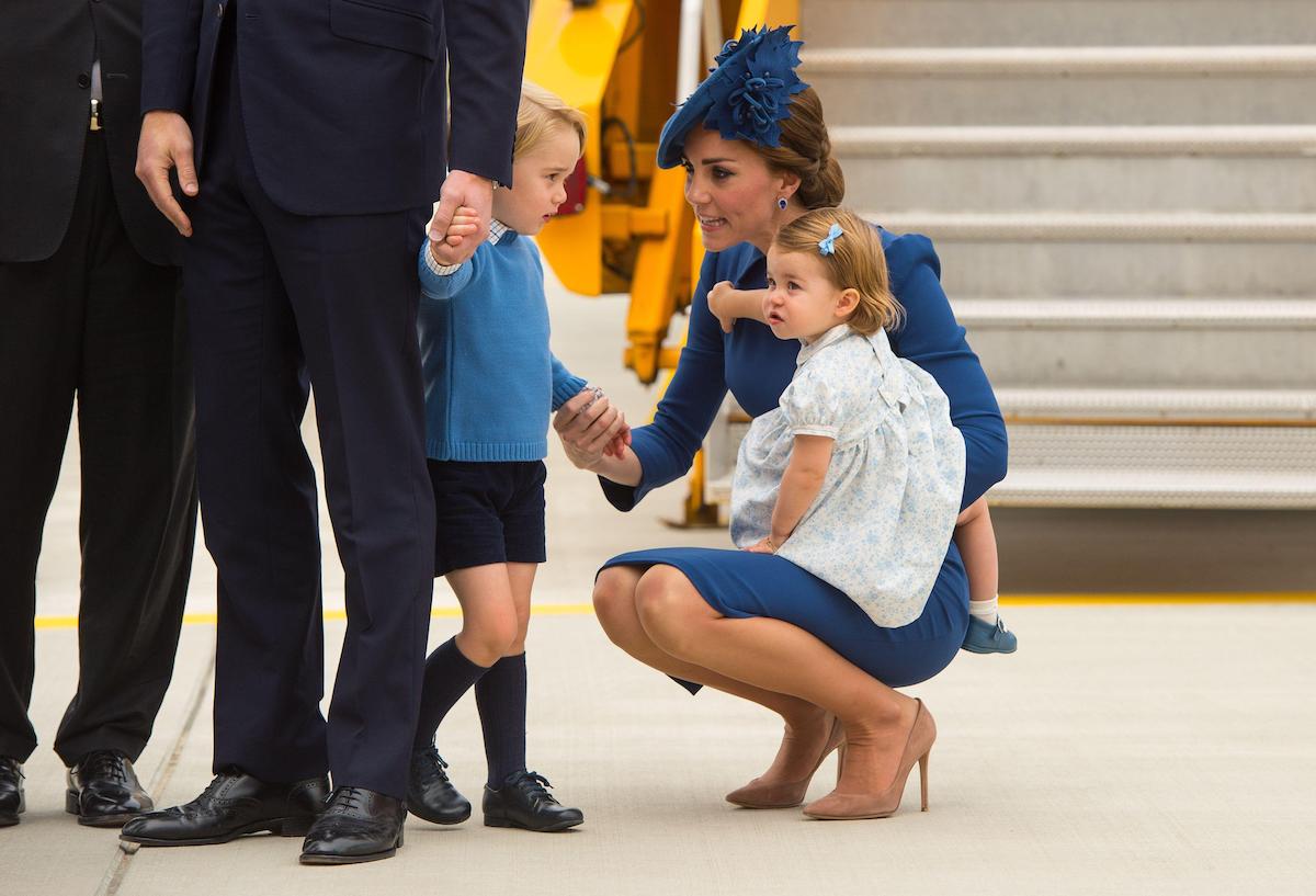 The Duke and Duchess of Cambridge with their children Prince George and Princess Charlotte arrive at Victoria International Airport, in Victoria, Canada, on the first day of their official tour of Canada in