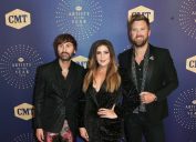 the group then known as Lady antebellum–Dave Haywood, Hillary Scott & Charles Kelley–attend the 2019 CMT Artists of the Year at Schermerhorn Symphony Center on October 16, 2019 in Nashville.