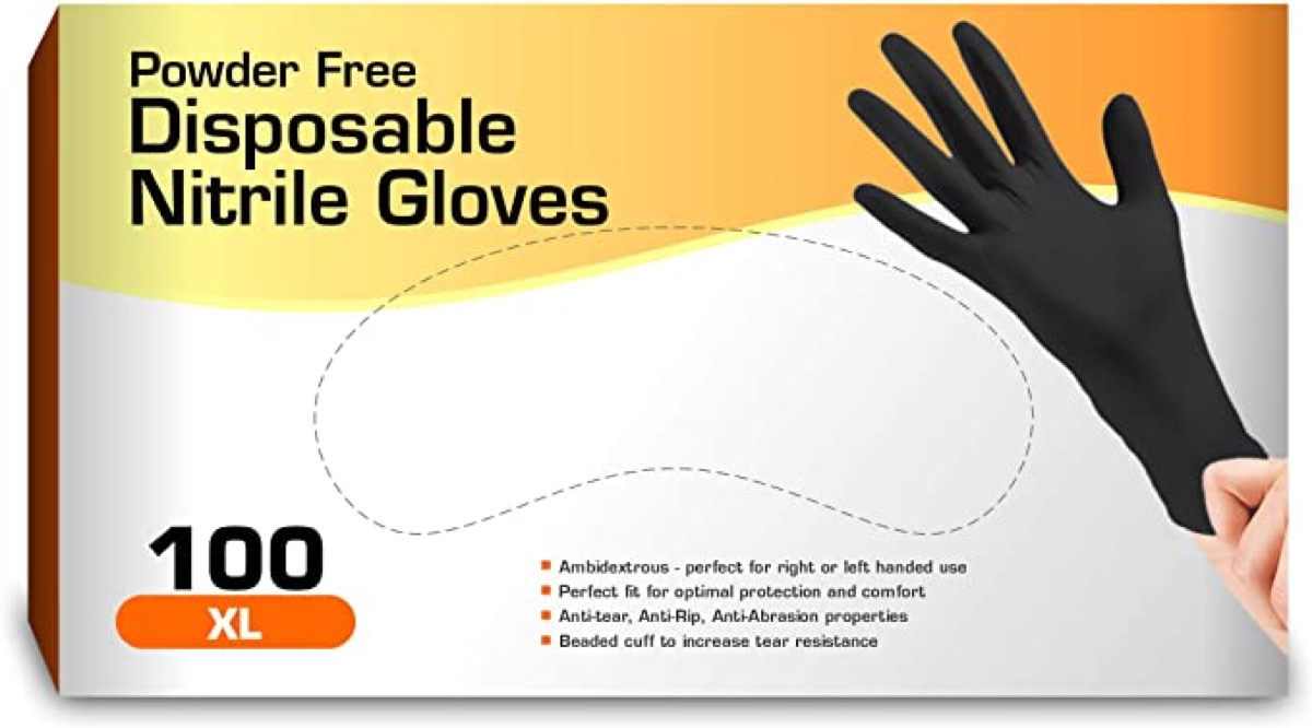 box of powder free nitrile gloves