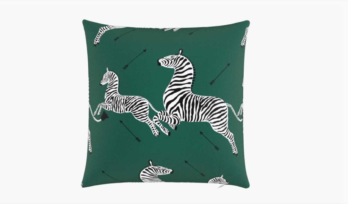 green scalamandre zebra pillow