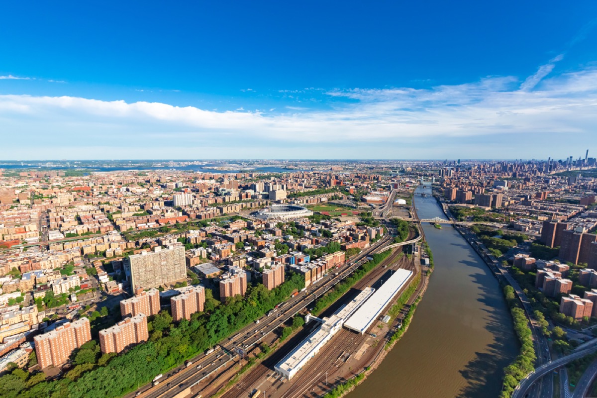 aerial view of the bronx in new york