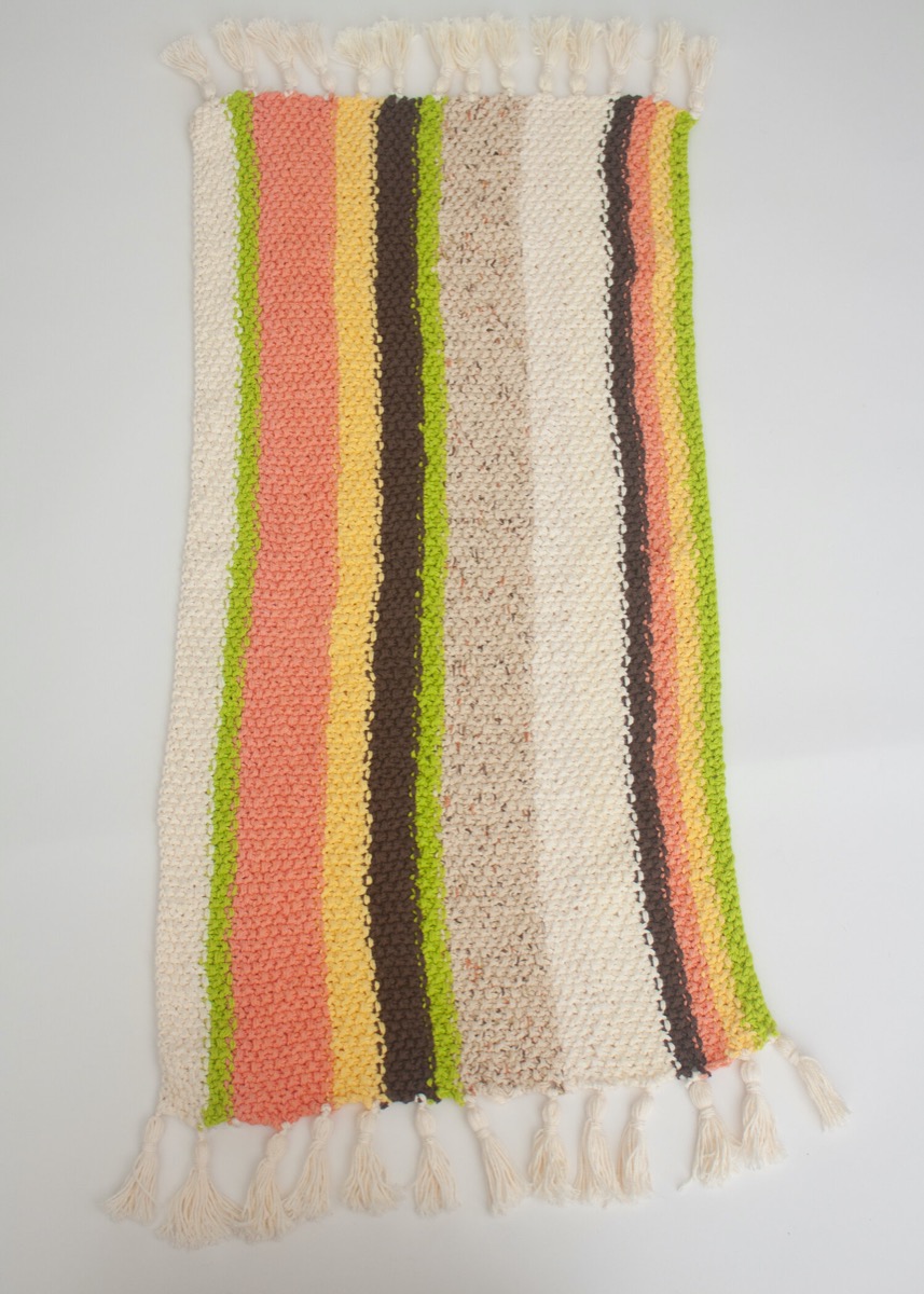 vertically striped rug