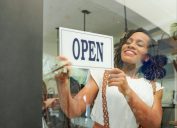 young black woman opening business