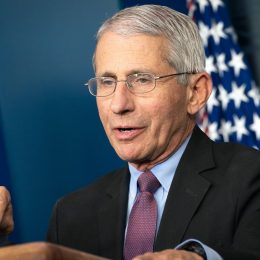 Dr. Anthony S. Fauci, Director of the National Institute of Allergy and Infectious Diseases, speaking during a coronavirus (COVID-19) briefing Wednesday, April 22, 2020, at the White House.