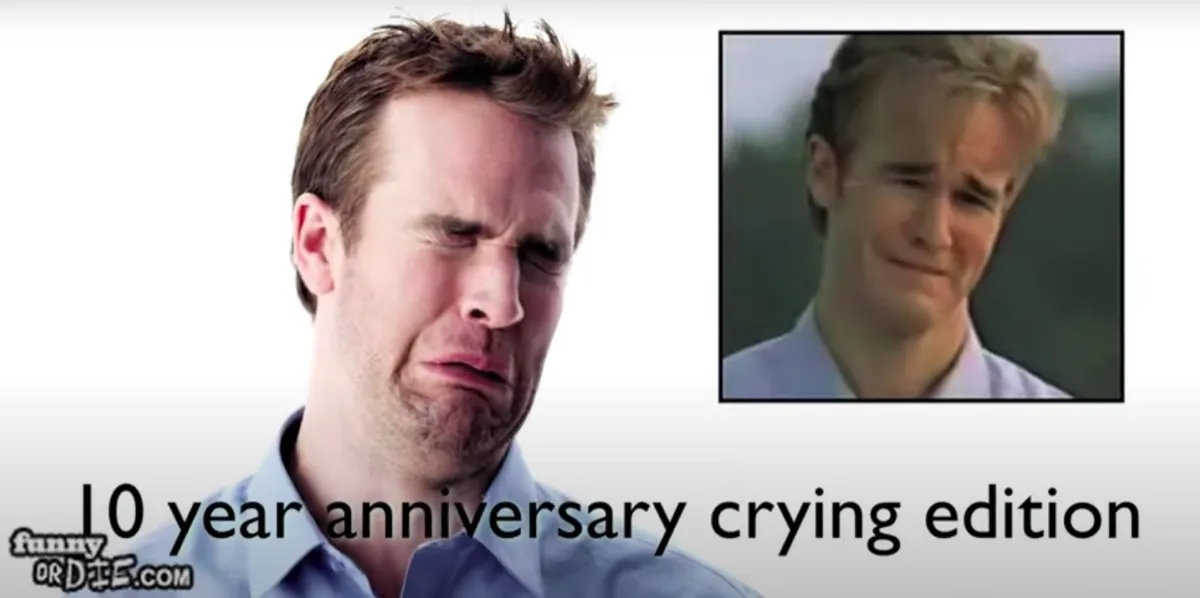 James Van Der Beek crying