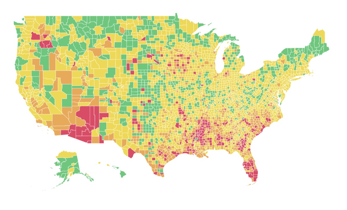 U.S coronavirus risk map